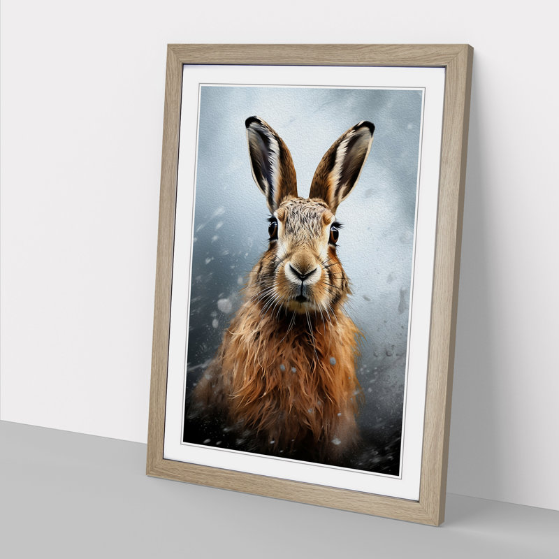 Hare No.2 - Single Picture Frame Print on Wood