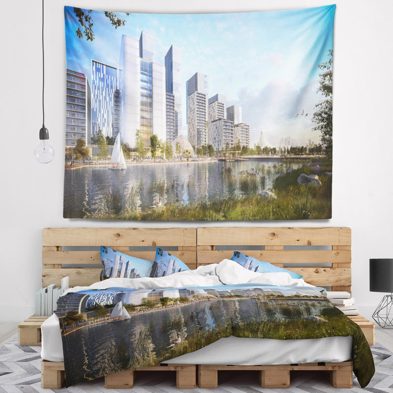 Tapisserie complexe résidentiel cityscape, H 32 po x l 39 po