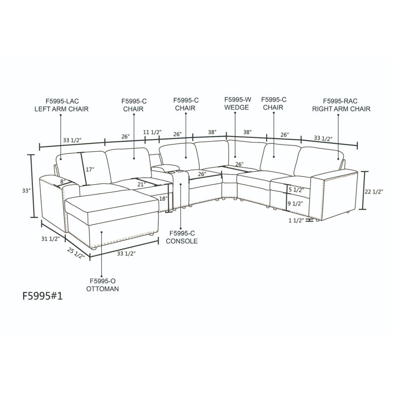 Canapé modulaire rembourré 8 pièces Kyrese, Microfibres brunes