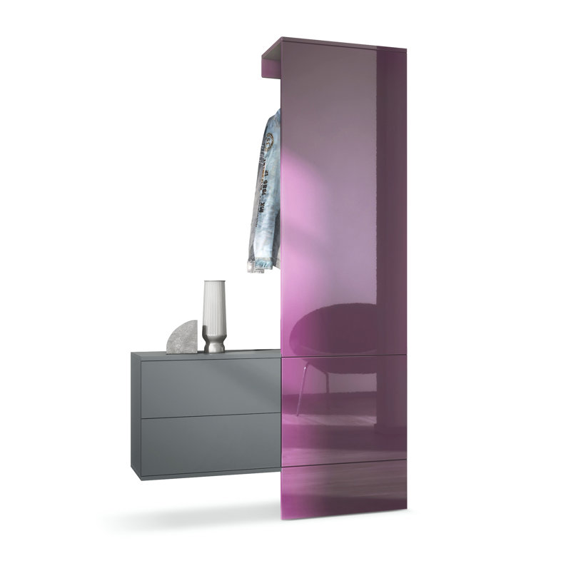 Chappa Hall Tree 105cm Wide, Blackberry high gloss