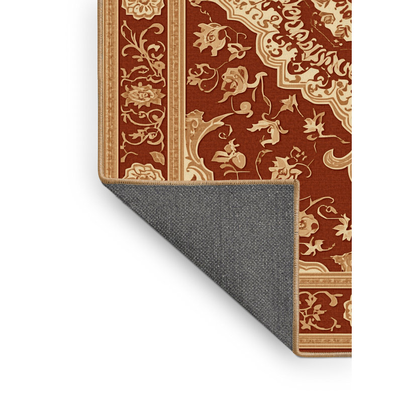 Tapis oriental doux et moelleux à motif oriental Cozine - brun clair, 3 x 5