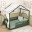 Lit Montessori au sol de taille standard avec baldaquin, barrières de sécurité et guirlandes lumineuses-2041275612
