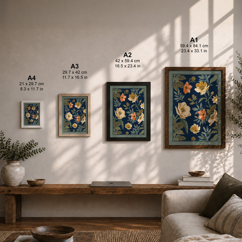 Bloom Botanical - Framed Print, Walnut, A3 - 42.0 x 29.7 cm