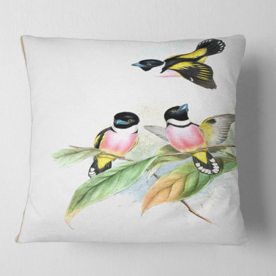 Vintage Birds III - Traditional Printed Pillow
