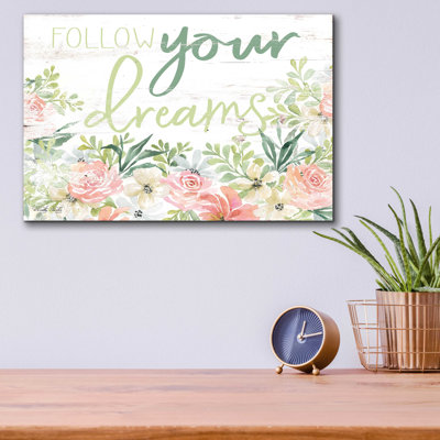 «Floral Follow Your Dreams» par Cindy Jacobs, art mural en verre acrylique