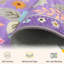 Floral 7 x 9 tapis lavables imprimé boho tapis mignon antidérapant fleur bas pour salon chambre cuisine bureau ferme - mauve / rose / multicolore