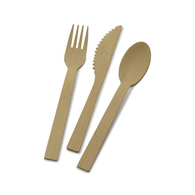 Let's Eat 72Pc Bamboo Flatware Set