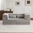 Compression Mahjong Sofa,Convertible Floor Sofa Bed,DIY Boneless Modular Sectional Sofa,No Assembly Required,Circle Fleece Fabric,Modern Oversized Loveseat,Light Grey
