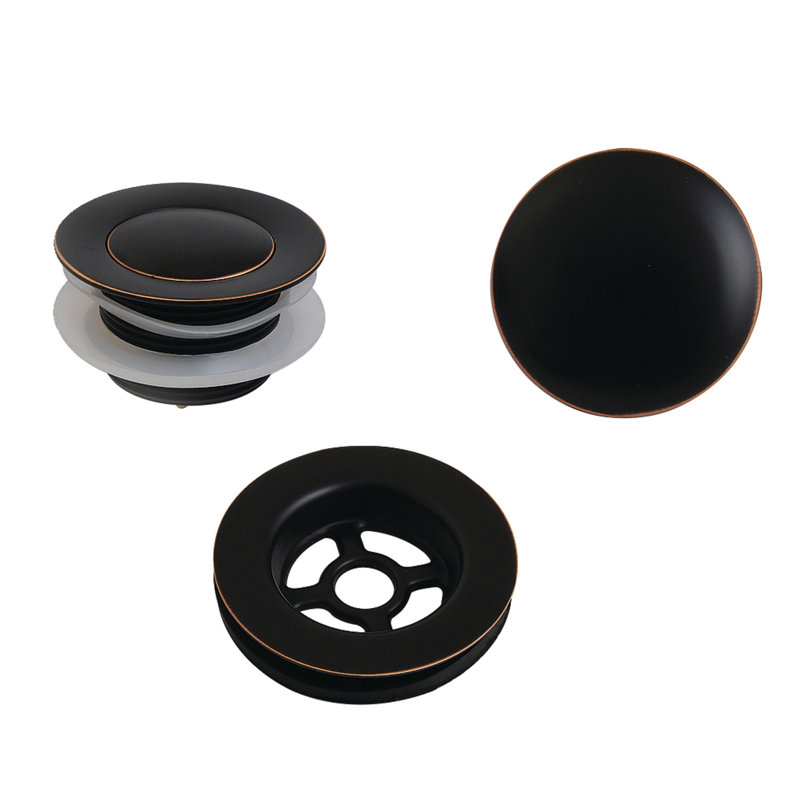 Kingston Brass Trimscape Toe Touch Tub Drain Trim Kit, Oil Rubbed Bronze/Gold