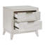 Table de chevet blanche antique pour la chambre à coucher - Style géométrique audacieux au fini contemporain