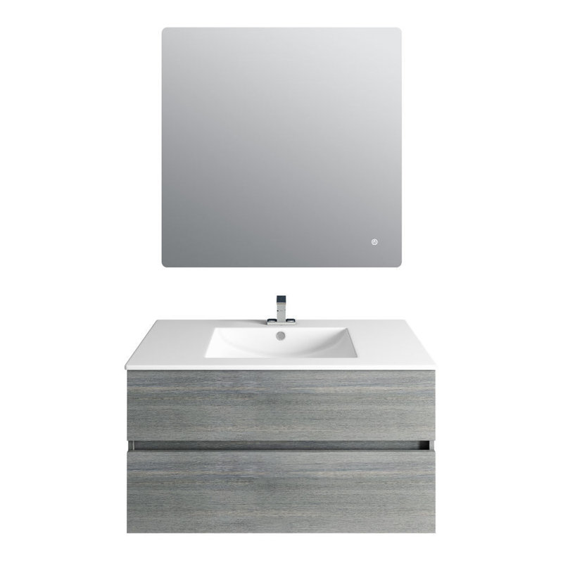 Meuble-lavabo gris 36 po 36 po