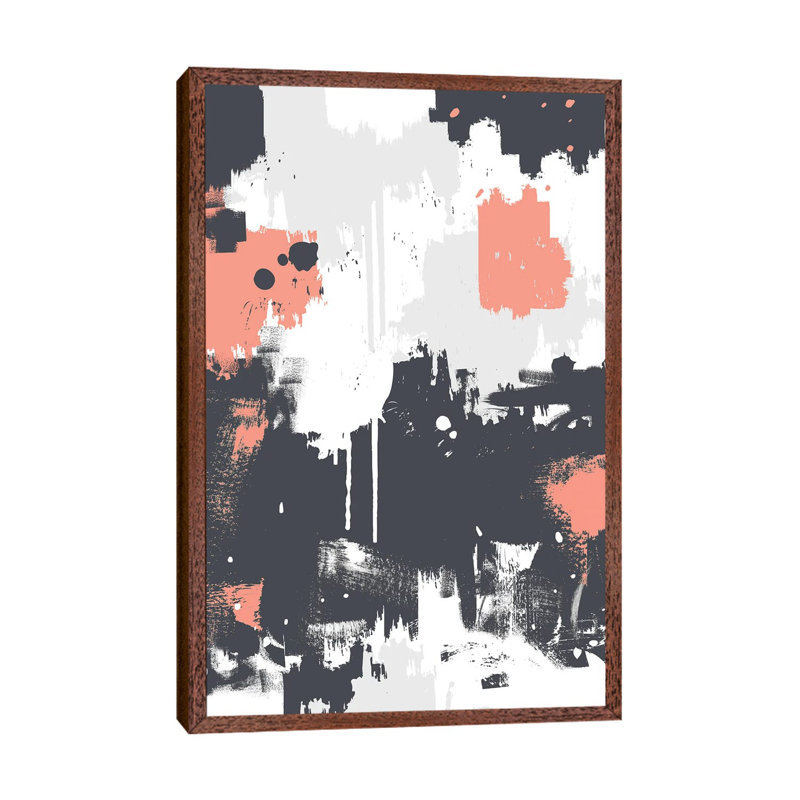 Abstract Paint Pattern I - Print on Canvas, Brown Framed, 152.5 cm H x 101.5 cm W