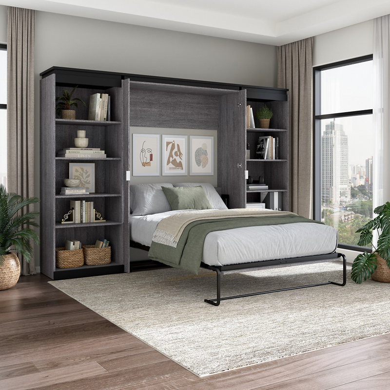 Armiead Metal Murphy Storage Bed, Bark Gray