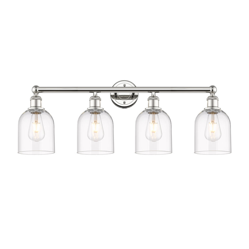 Éclairage pour salle de bain 4 lumières Bella, Transparent, Nickel poli