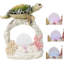 Marine Green Sea Turtle Swimming Over Coral Reef With Acrylic LED Light Figurine