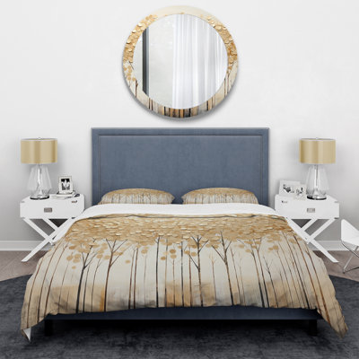 Ensemble de housse de couette Minimalisme Golden Trees Harmony - Trees