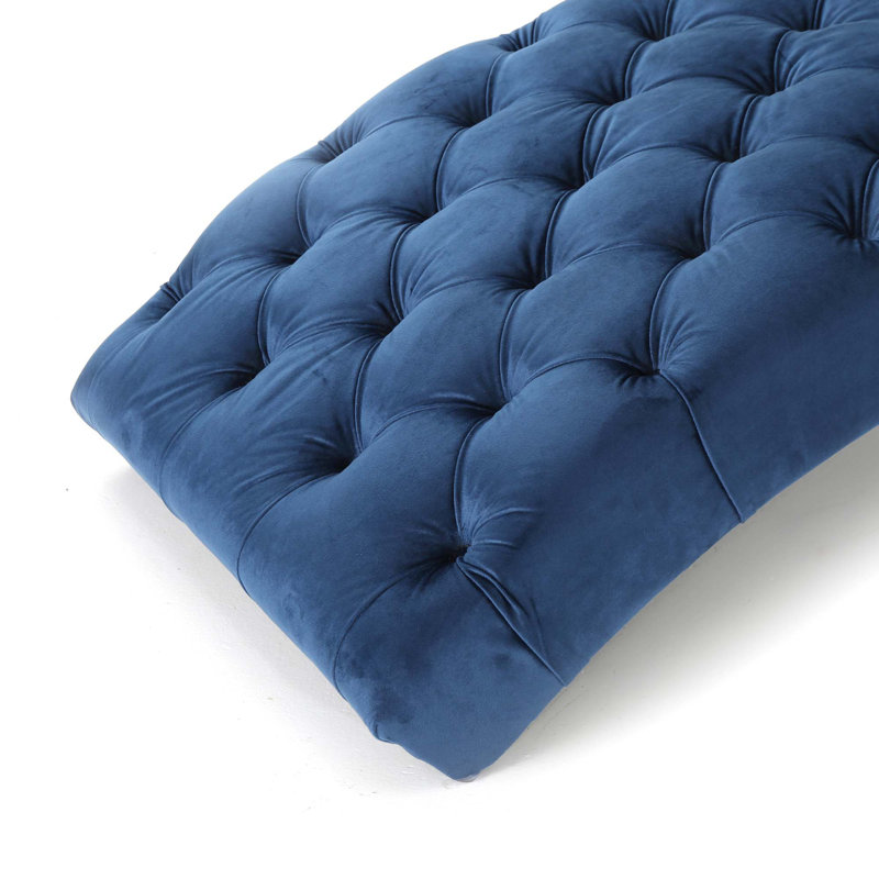 Chaise longue sans accoudoirs Rojo, Gris cobalt
