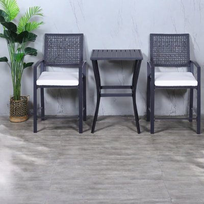 Morceaux de patio en acier, rotin en acier compact et moderne