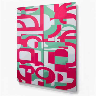 Abstract Shapes 50 Red Metal Wall Art