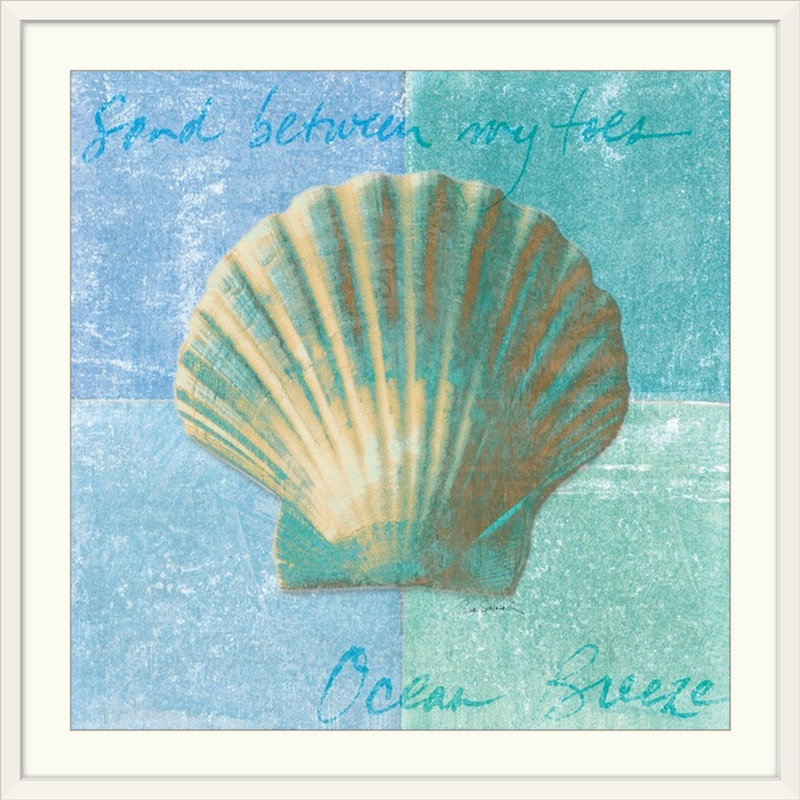 « calme mers » par sue schlabach, impression, H 32 po x l 32 po x P 1 po, Cadre blanc