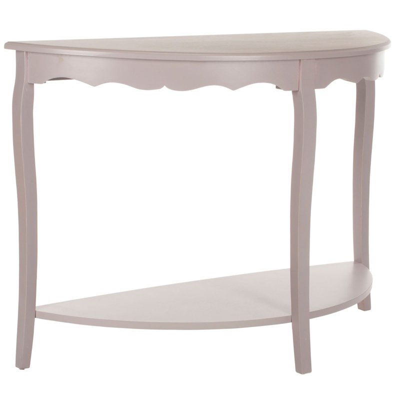 Christina Firewood Pine Console Table - 48" French Style Half Moon Entry Table with Cabriole Legs, Gray Mauve