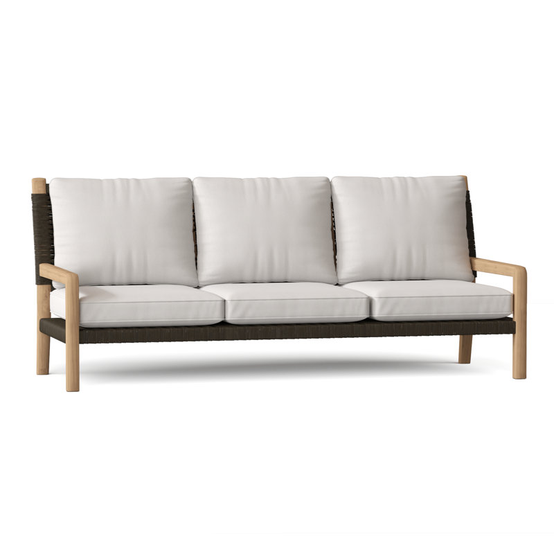 Hudson Outdoor 3 - Seat Patio Sofa, Sailcloth Salt, Charcoal Lace