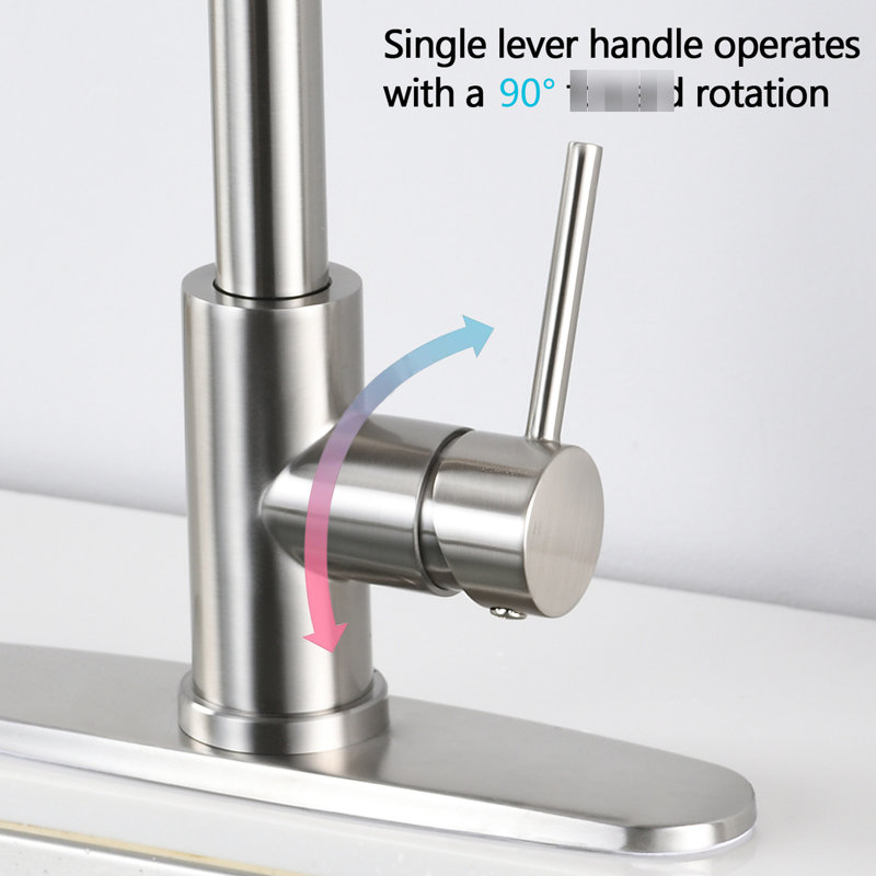 Brushed Nickel Kitchen Faucet With Pull Down And Soap Dispenser - Stainless Steel, To Scratches, Rust, Spots, Flow Rate 1.8Gpm Scratch Resistance, Rust Spot Proof