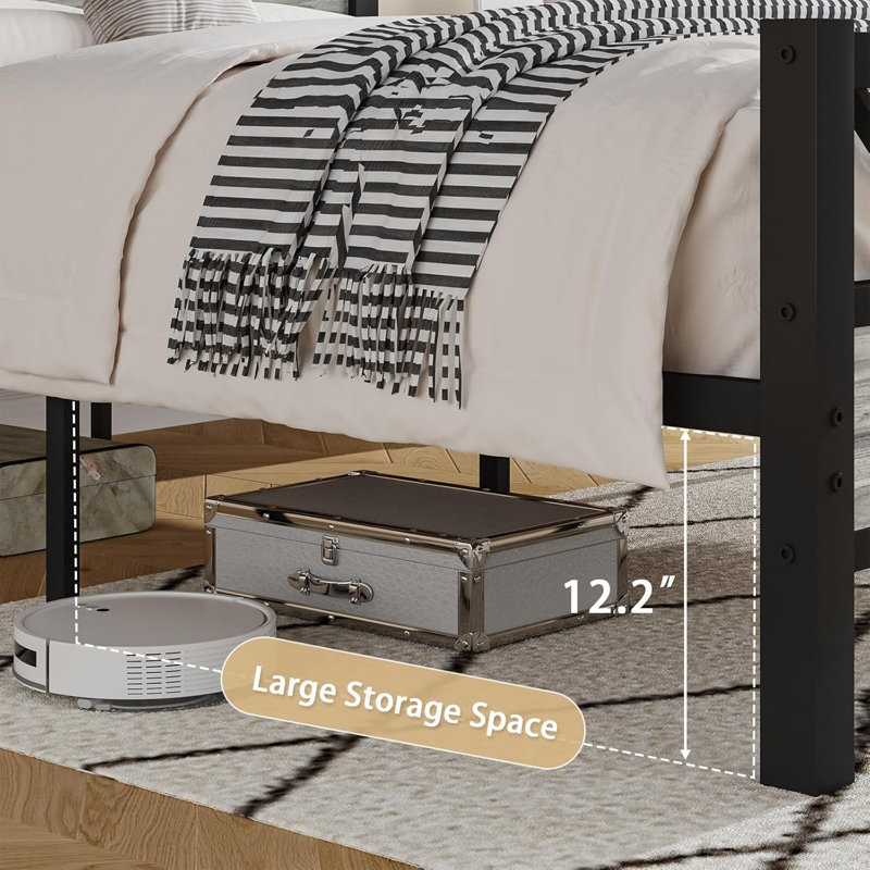 Lit plateforme Wykeisha, Gris, Lit simple