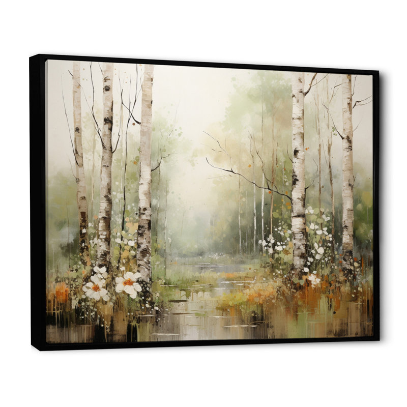 «Blumefeld Minimalisme Forest Woods II», reproduction d'art sur toile, 30" H x 40" W, Cadre flottant noir