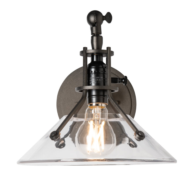 Henry Swing Arm Glass Shade Sconce, Oil Rubbed Bronze, Clear Glass