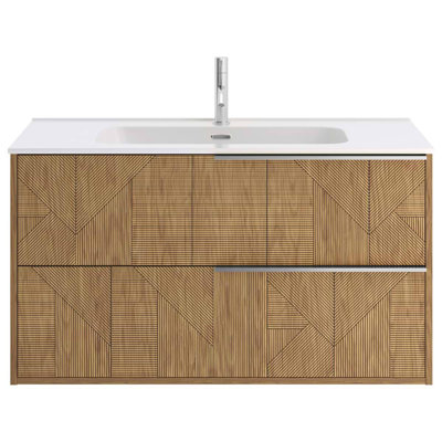 Kora 39.76" Wall Mounted Single Bathroom Vanity with Top