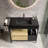 36" Bathroom Vanity with Sink, Metal Legs, Towel Rack, Drawer & Laundry Basket-122502074-122502077