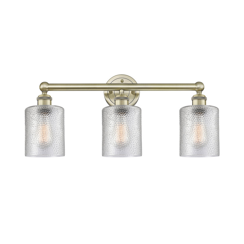 Karon 3 - Light Dimmable Vanity Light, Clear, Antique Brass