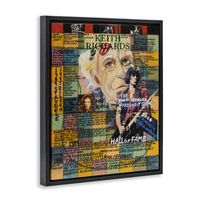 «Keith Richards Collage Floater», art mural encadré par Sabin