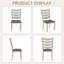 Ensemble de table de salle à manger 5 pièces pour 4 personnes, table de cuisine en bois d'hévéa massif avec 4 chaises rembourrées à dossier en échelle, ensemble de salle à manger moderne en bois pour maison, gris / chêne délavé-61013580