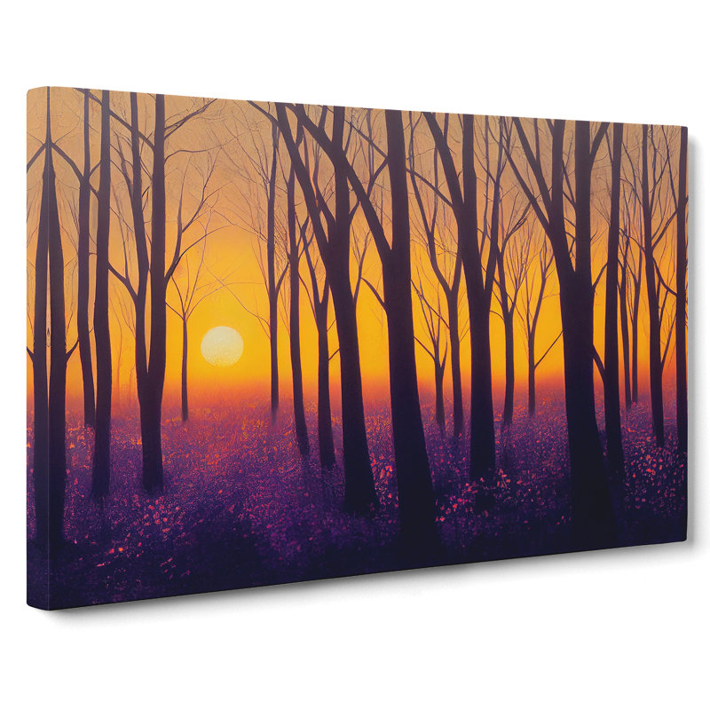 Striking Forest Sunset Vol.2 - Wrapped Canvas