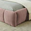 Lit rose très grand - tissu d'ameublement en chenille épais et plateforme de tête de lit moderne sans sommier 88,5 po x 85,5 po x 24 po