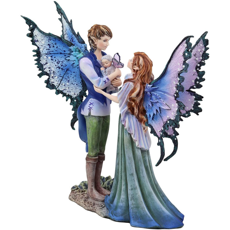 Figurine fée mère père et bébé enfant
