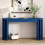 Console de 59 po de long avec placage de chêne et entrée avec table à nervures verticales et canapé minimaliste avec 2 tiroirs pour l'entrée, le couloir et le salon.
