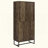 Rustic Oak And Gunmetal 8-Shelf Accent Cabinet
