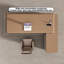 Bureau de direction en L 78,74 "de couleur naturelle et beige avec buffet-100643962