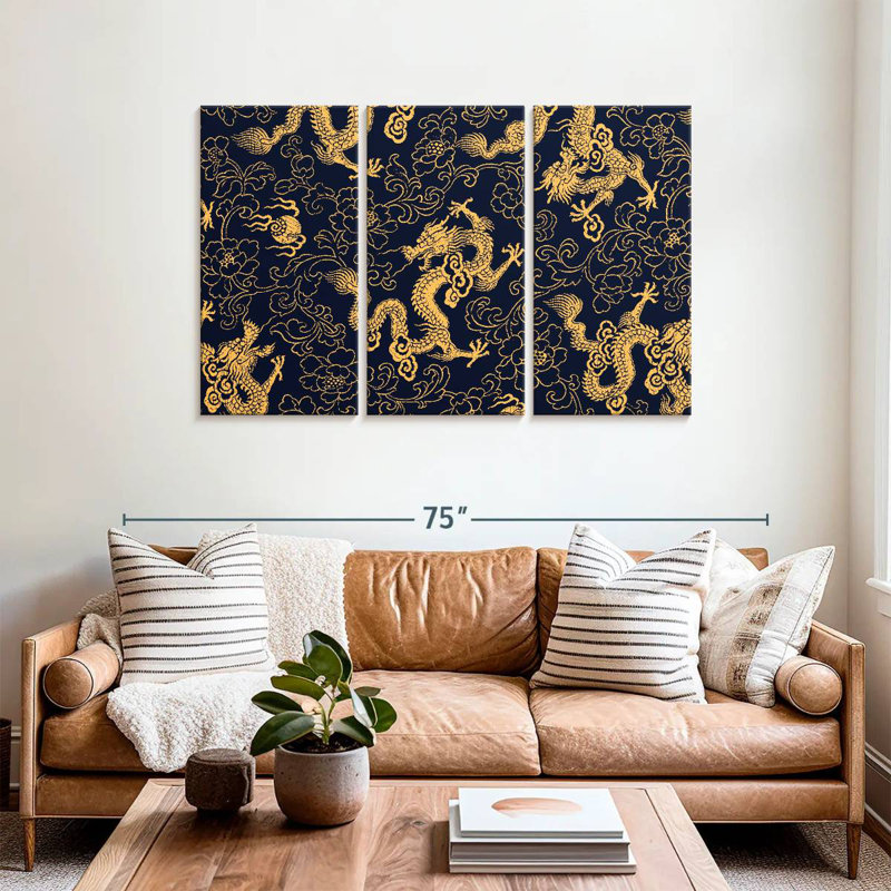 Kerner Oriental Dragons Pattern, 36" H x 57" W