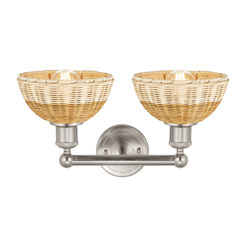 Edison - Delyliah - Éclairage pour meuble-lavabo de salle de bain 2 lumières, Brushed Satin Nickel