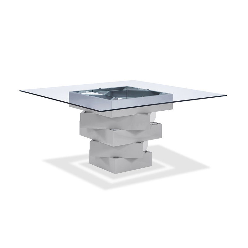 Akar Glass Top Dining Table