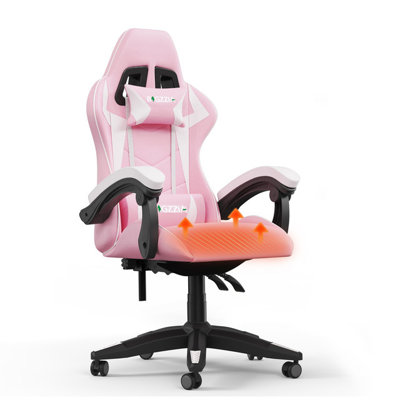 Ivy Bronx Adjustable Faux Leather Swiveling PC & Racing Game Chair