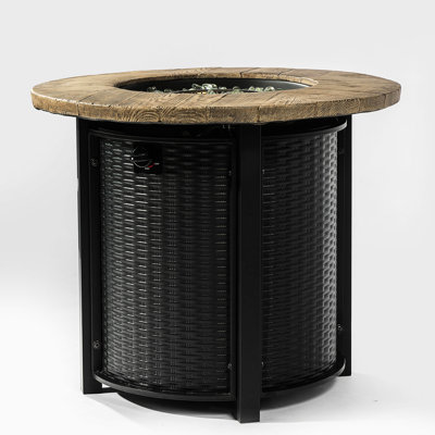 30Inch Propane Fire Table, Tabletop, Features, 11 Sq.Ft Heated Area, 40000Btu Heat, Includes Rain Cover & Lava Rocks Heat Output, Frame, For Backyard Use