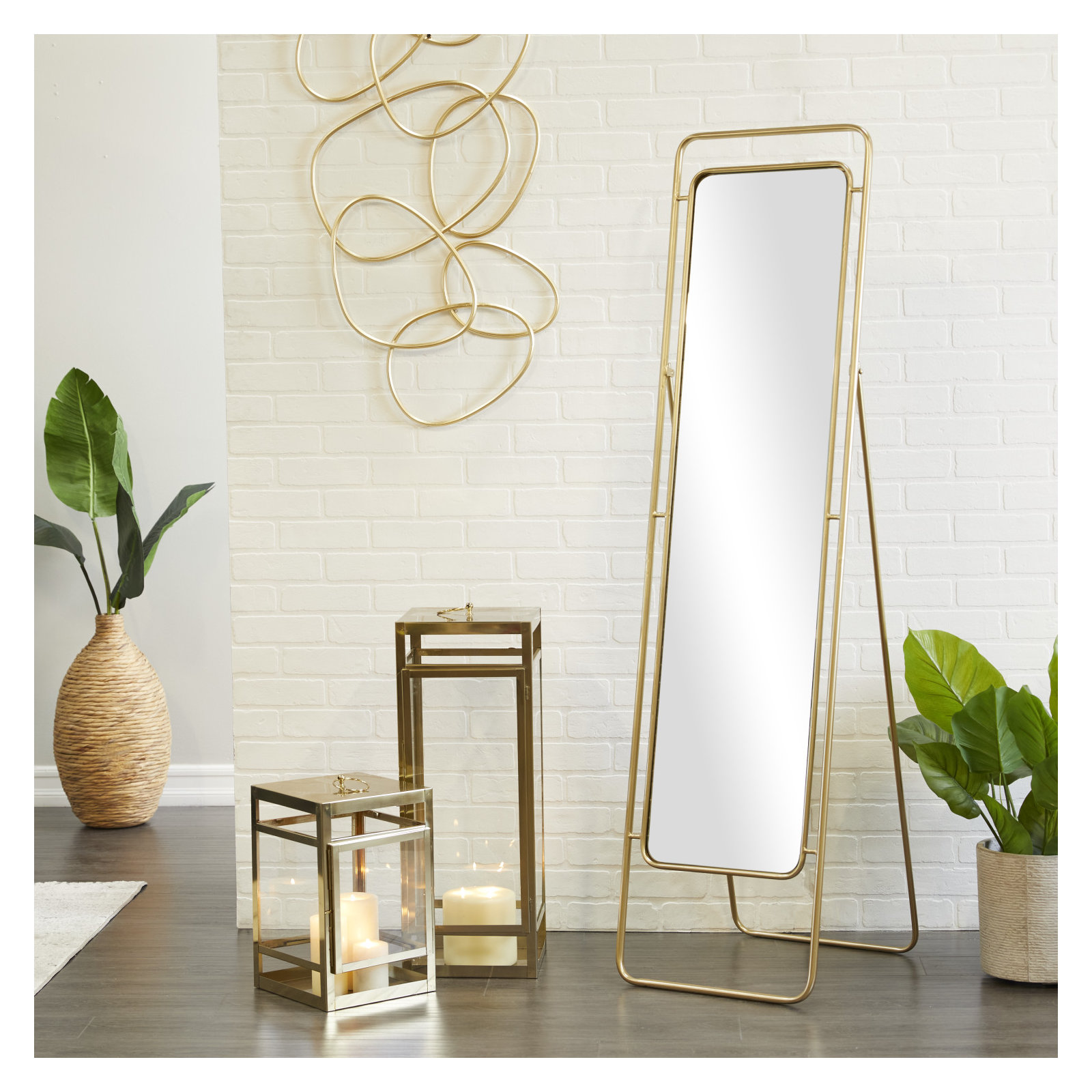 Metal Rectangle Floor Mirror