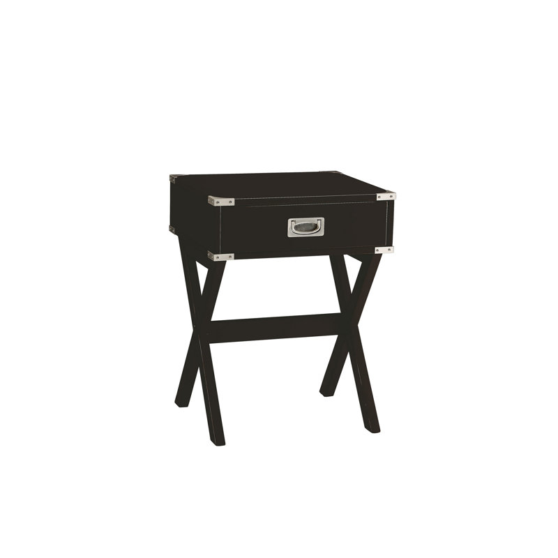 Babs Black Finish Accent Table, Black
