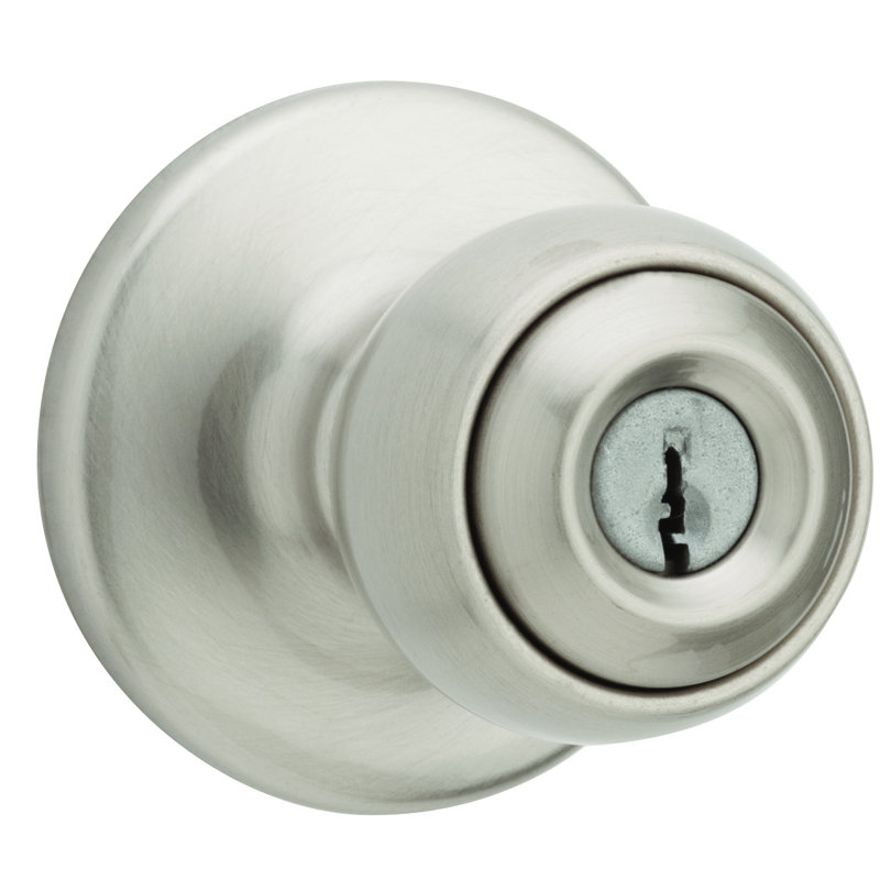 Ensemble de poignée extérieur à cylindre simple Yukon, Nickel satiné