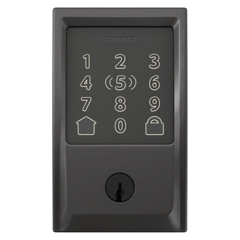 Encode Plus Smart Wifi Deadbolt With Century Trim, Matte Black